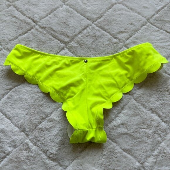 Victoria's Secret PINK | Neon Yellow Scalloped Edge Bikini Bottoms | Size Small - Picture 5 of 10